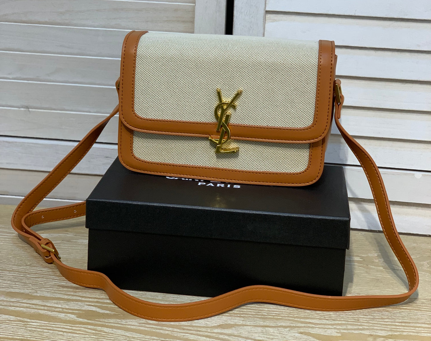 saint laurent apricot/brown With box