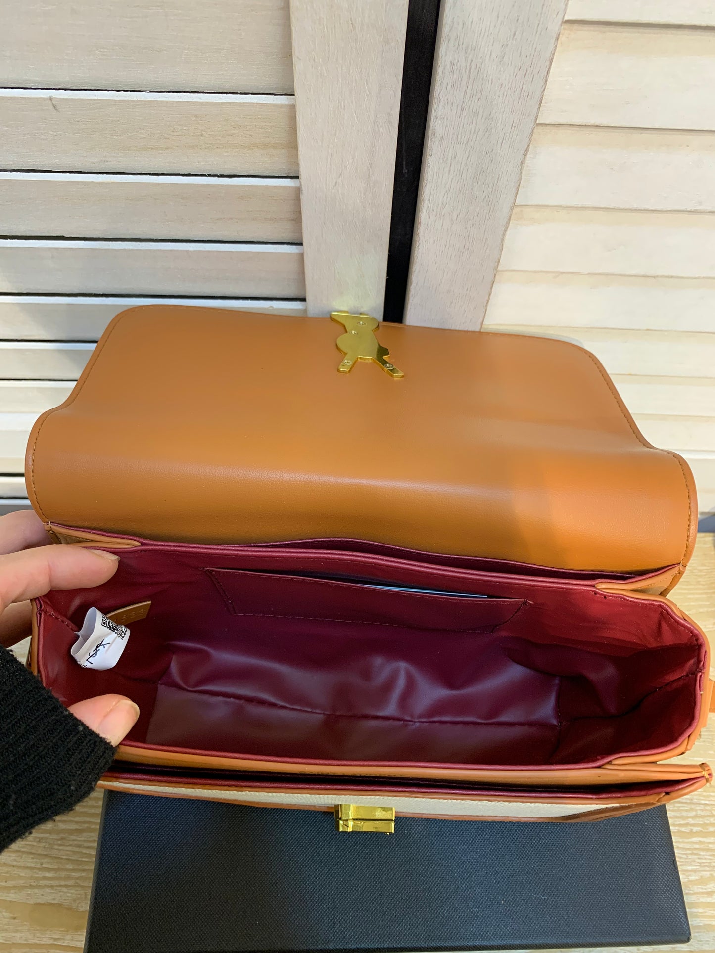 saint laurent apricot/brown With box