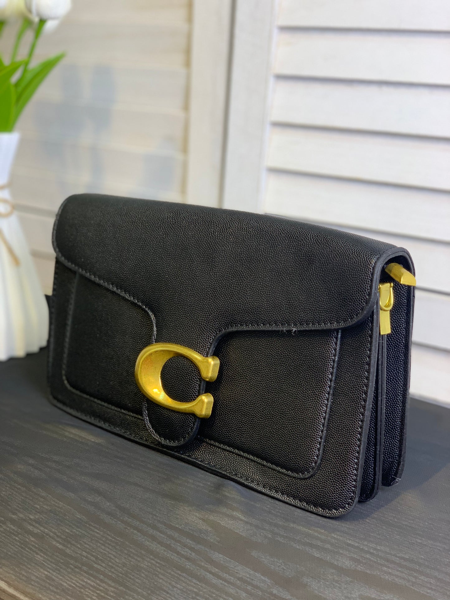 Black coach bag without box