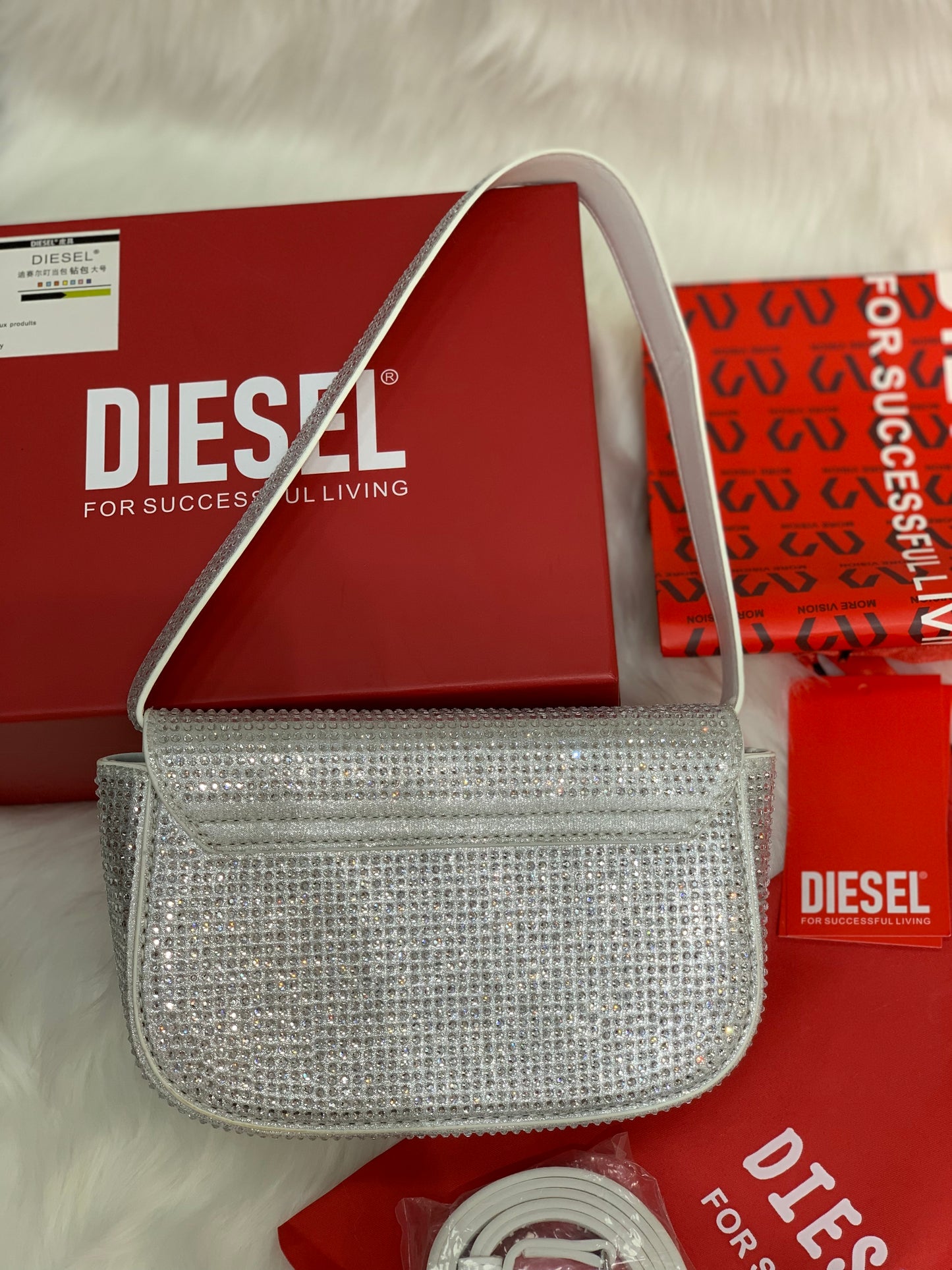 Diesel 1DR Logo Plaque Shoulder Bag Without box