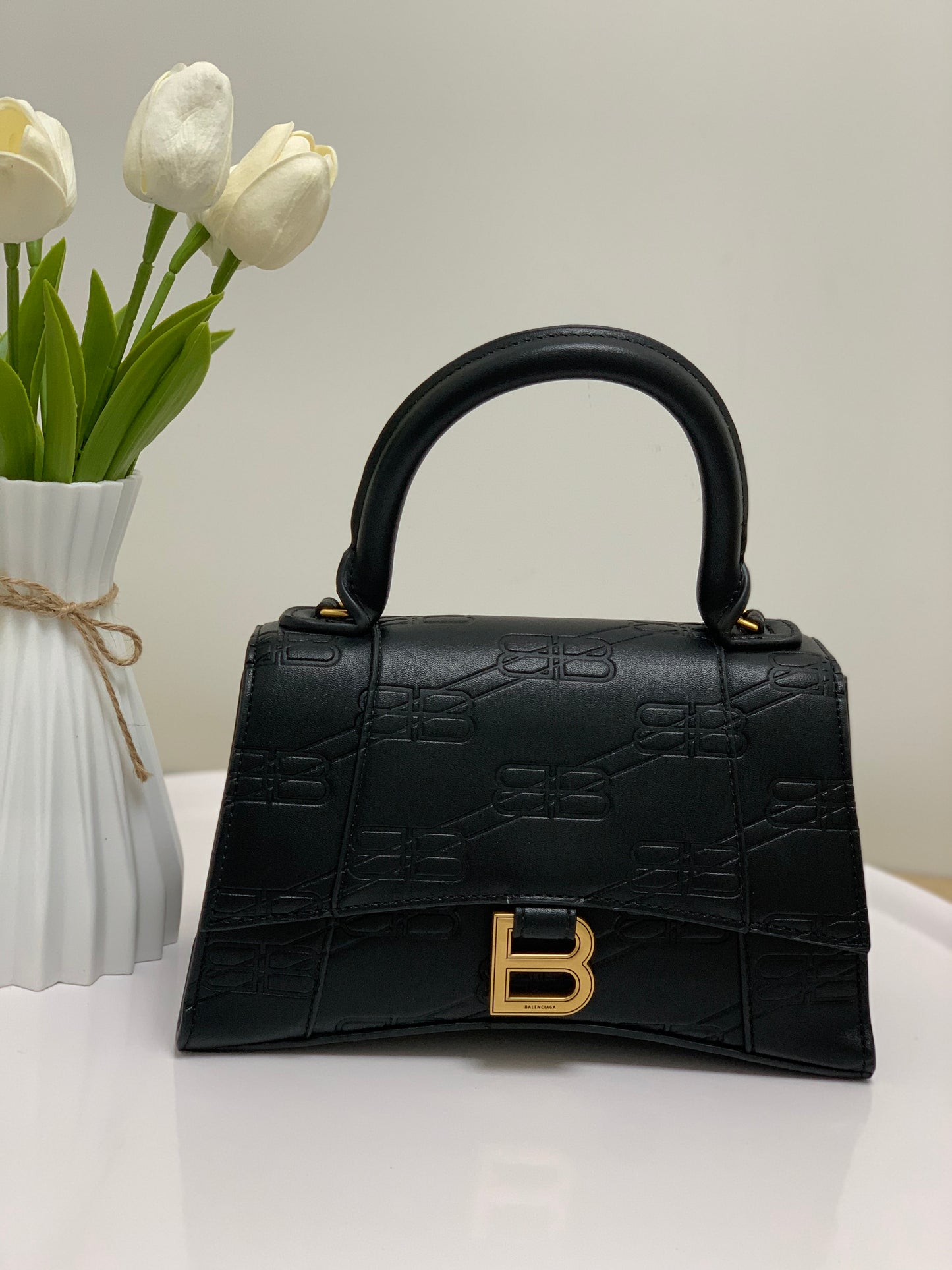 Balenciaga, black, engraved logo, without box