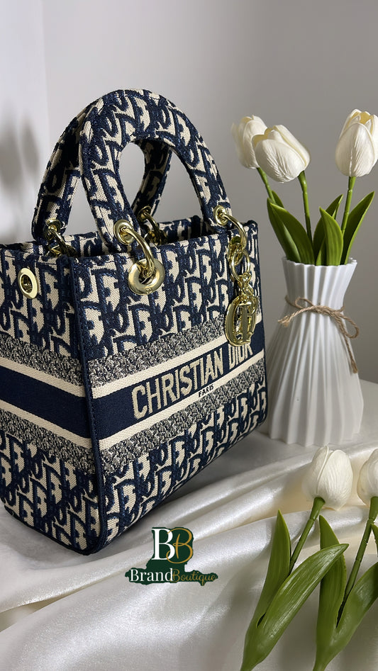 Lady Dior, navy blue, with box