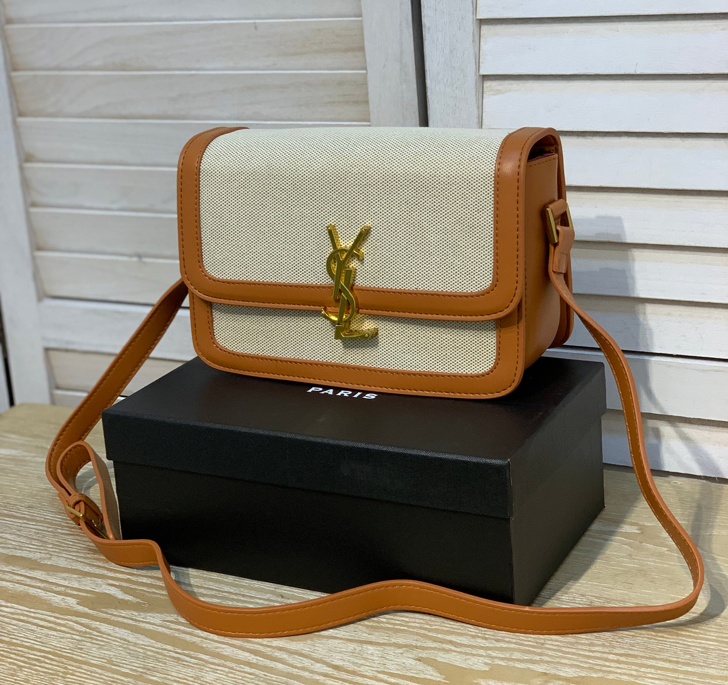 saint laurent apricot/brown  With box