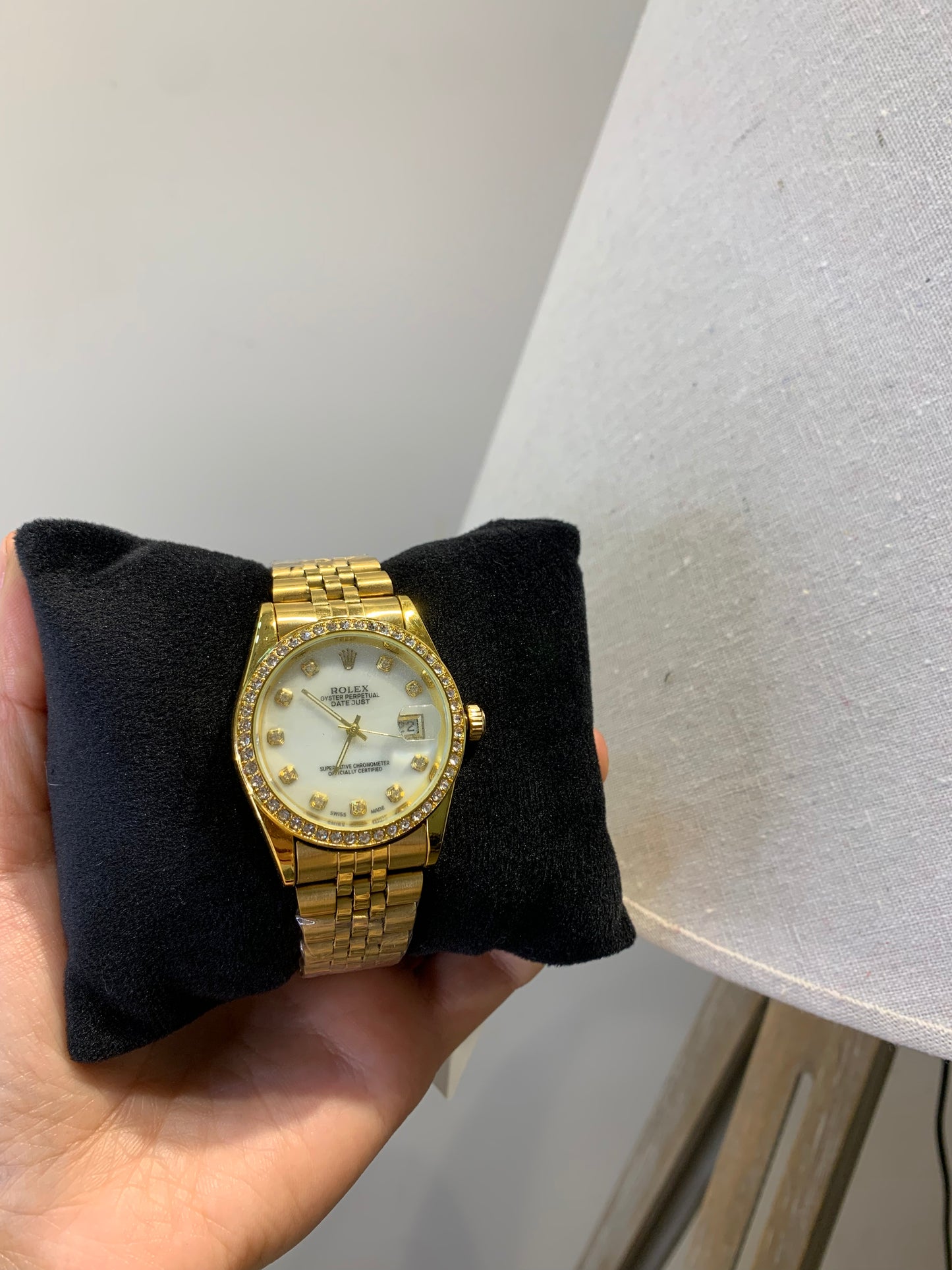 Rolex watch, gold and white, with box