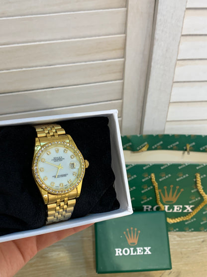 Rolex watch, gold and white, with box