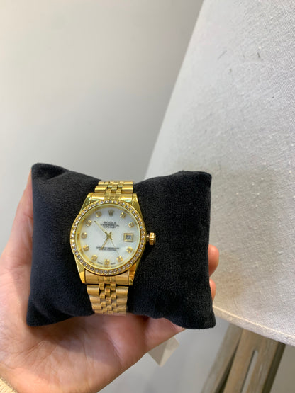 Rolex watch, gold and white, with box